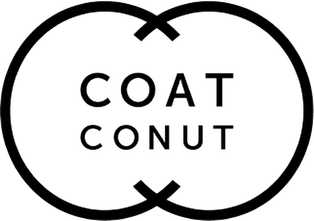 Coatconut logo, black line-art roundel