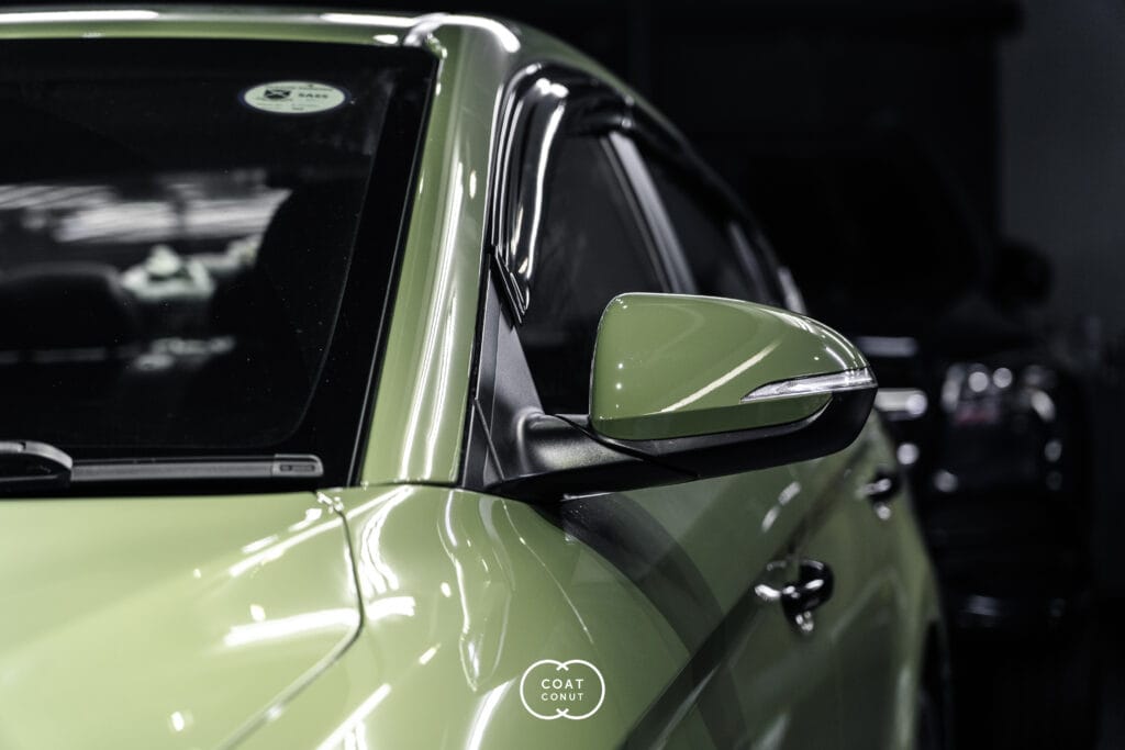 Hyundai Elantra after a full exterior respray in green